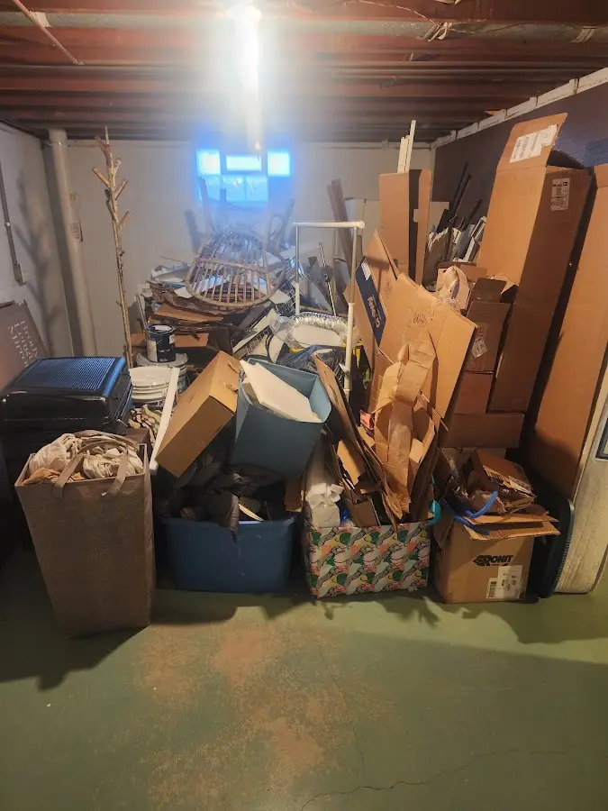 Roll-off dumpster container at job site for Concrete Dumpster Rental in Somerville